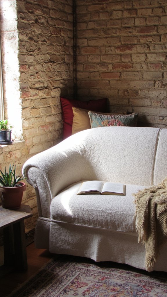 cozy boucle loveseat retreat