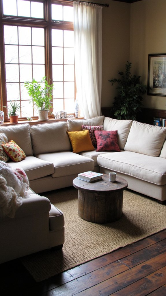 cozy circular seating arrangement