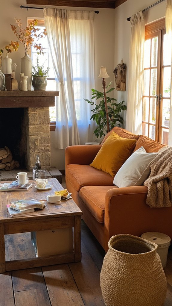 cozy farmhouse burnt orange