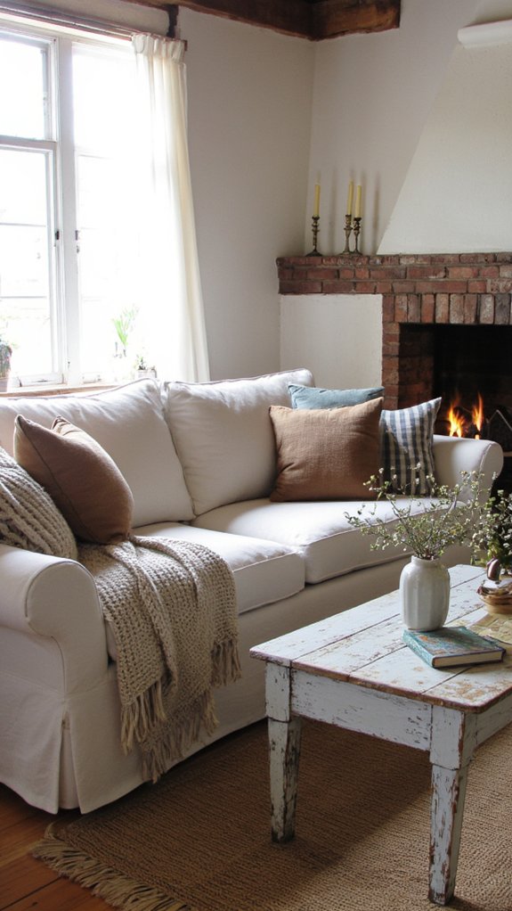 cozy farmhouse style living room
