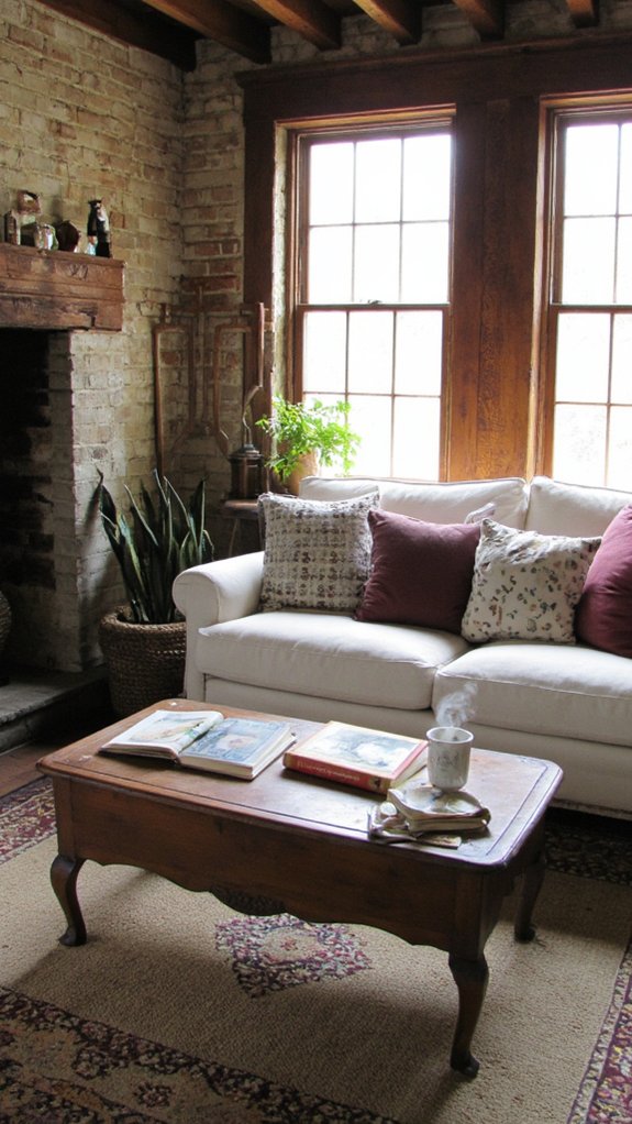 cozy farmhouse style sofa charm