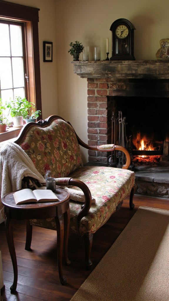 cozy fireplace conversation spot