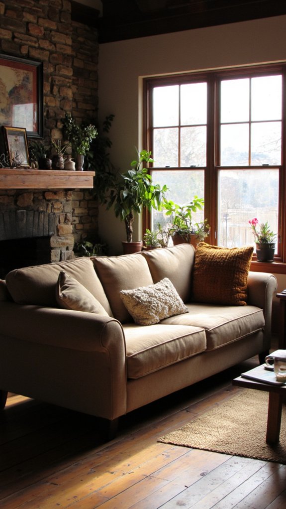 cozy fireplace gathering space