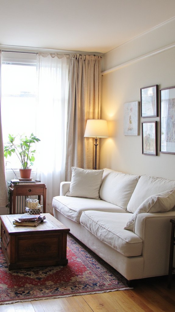 cozy floating sofa arrangement