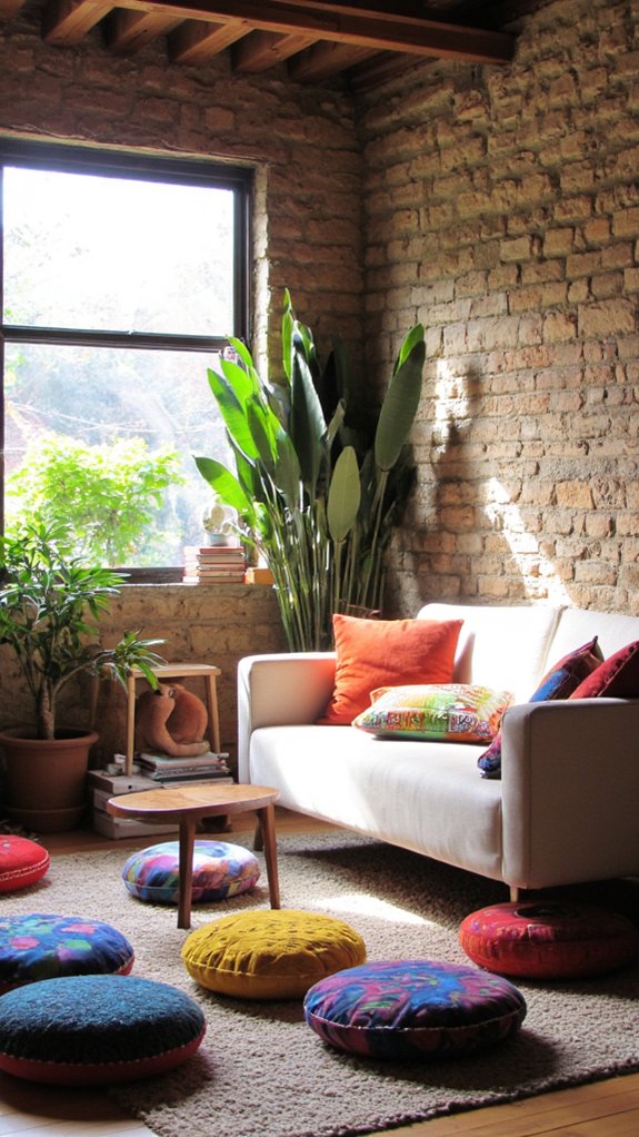 cozy floor cushions setup