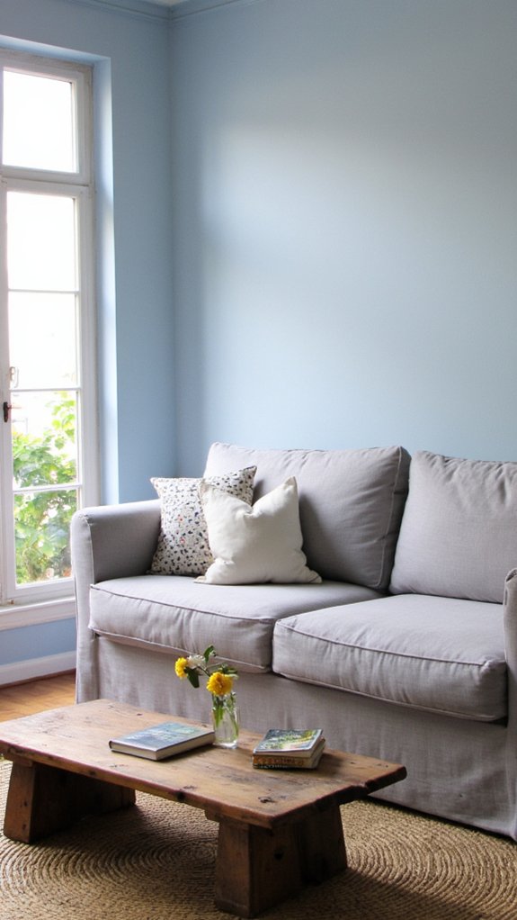 cozy gray and blue