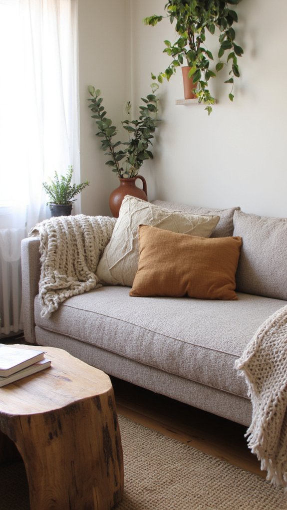cozy japandi textured sofa