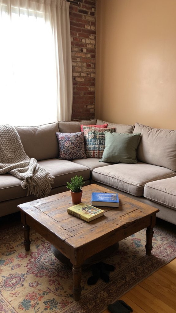 cozy l shaped sofa arrangement