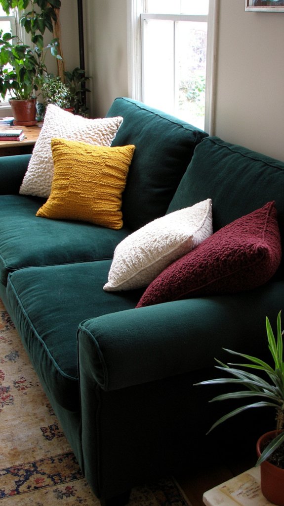 cozy layered textured pillows