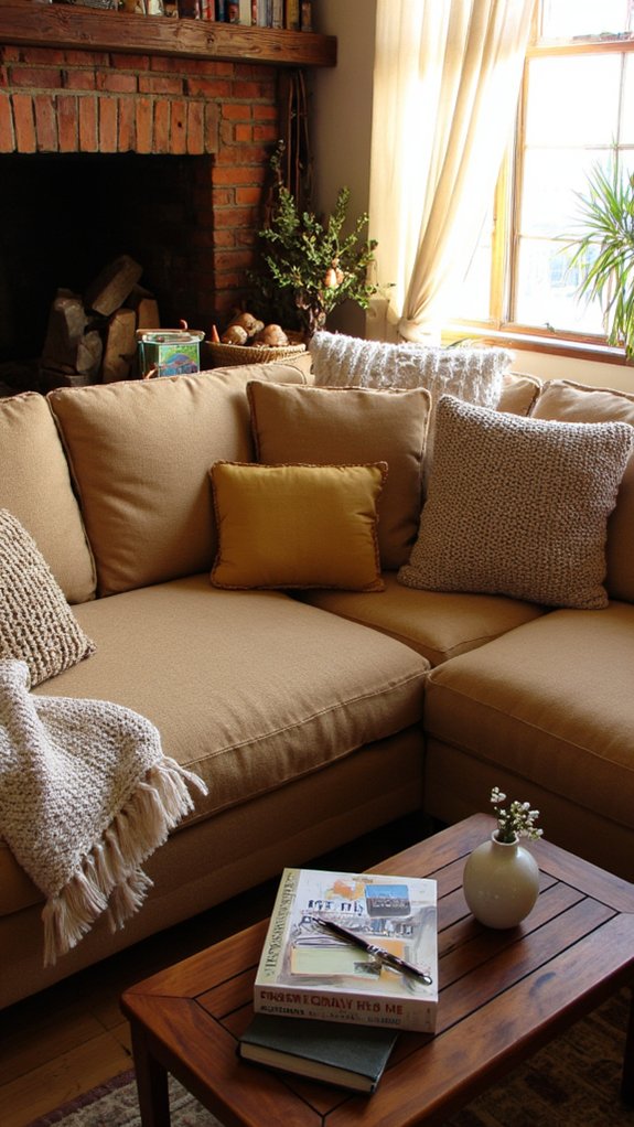 cozy layered textures and throws