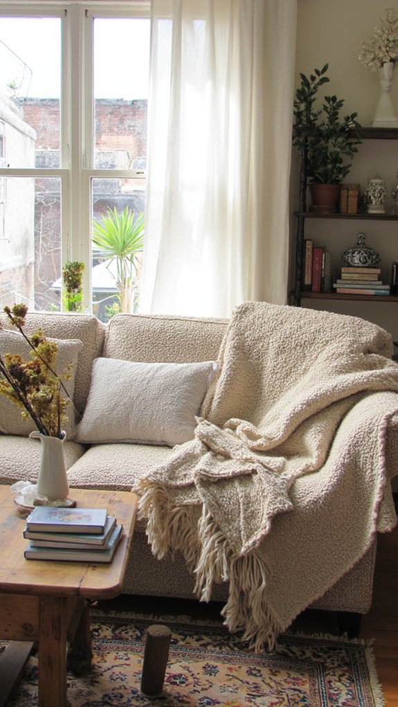 cozy layered throw blankets