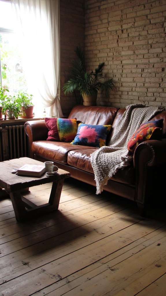 cozy leather loveseat retreat