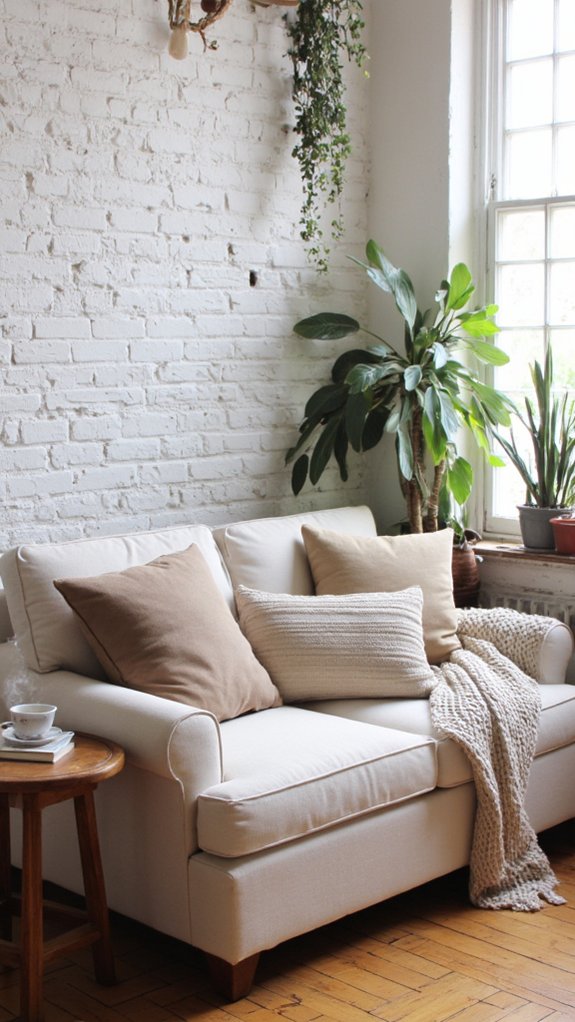 cozy linen loveseat retreats