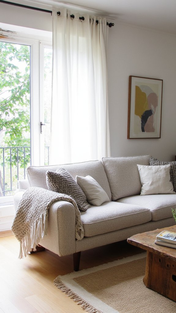 cozy minimalist boucle sofa