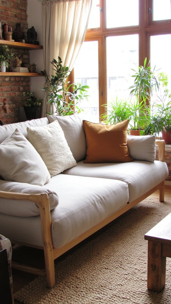 cozy minimalist wooden sofa