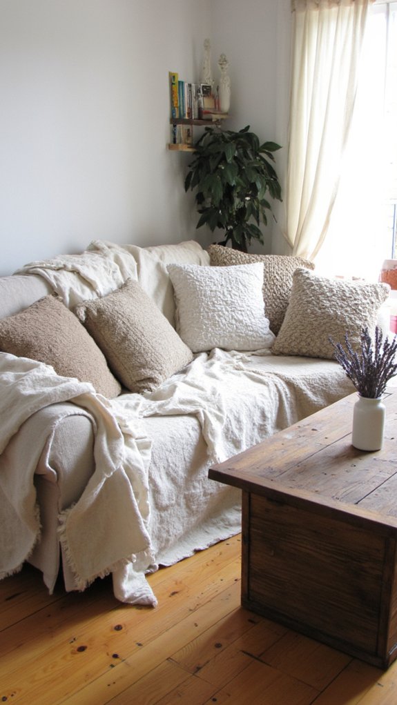 cozy natural fabric sofa