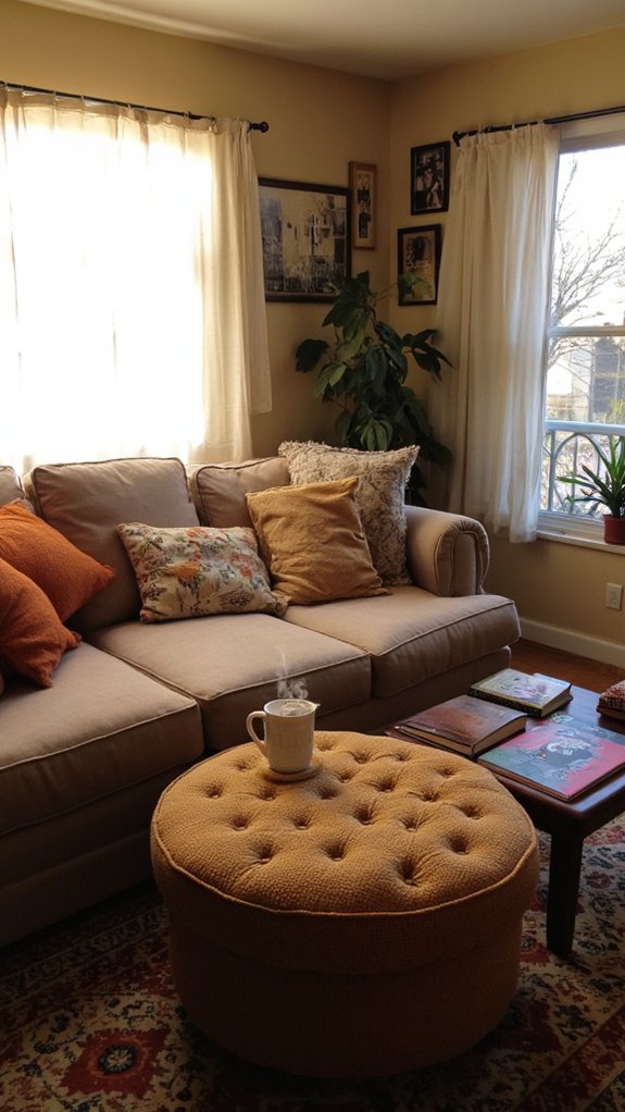 cozy ottoman for comfort