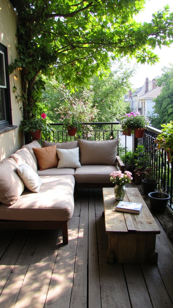 cozy outdoor sectional seating