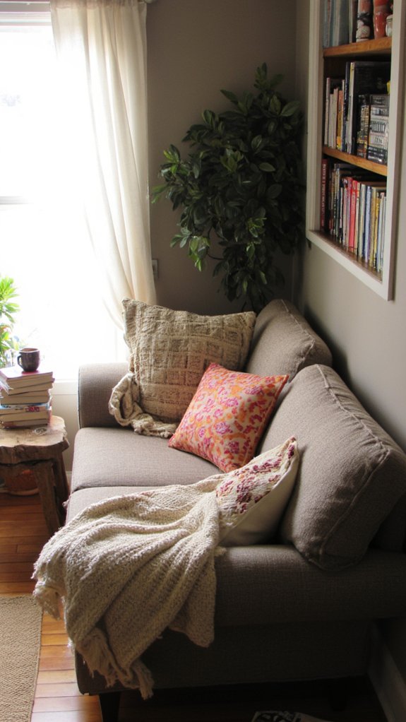 cozy reading nook setup