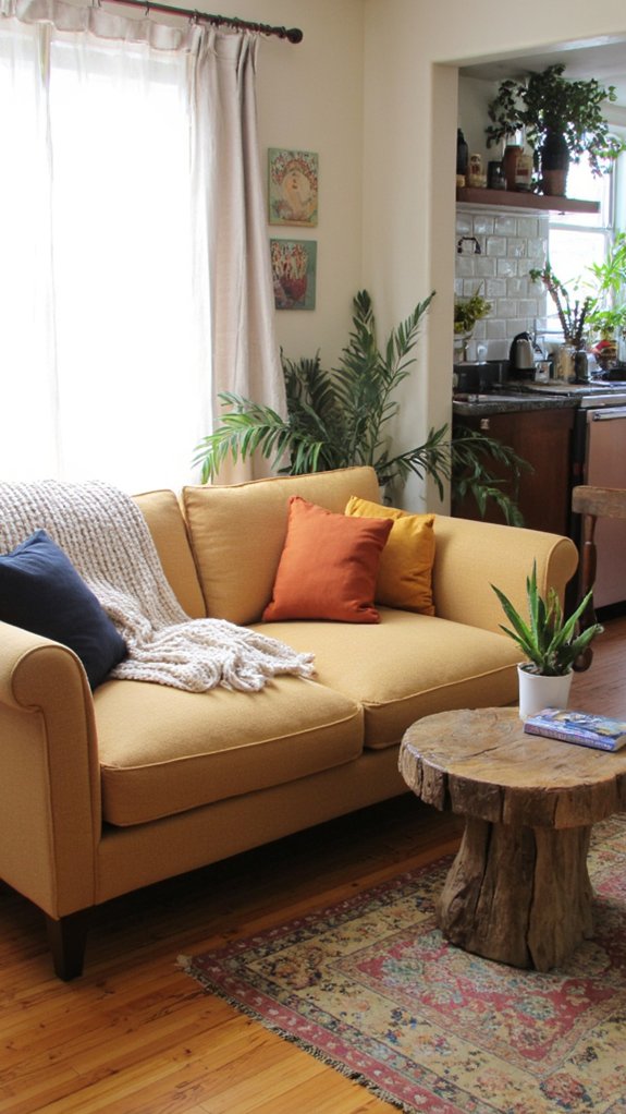 cozy rounded corner sofa