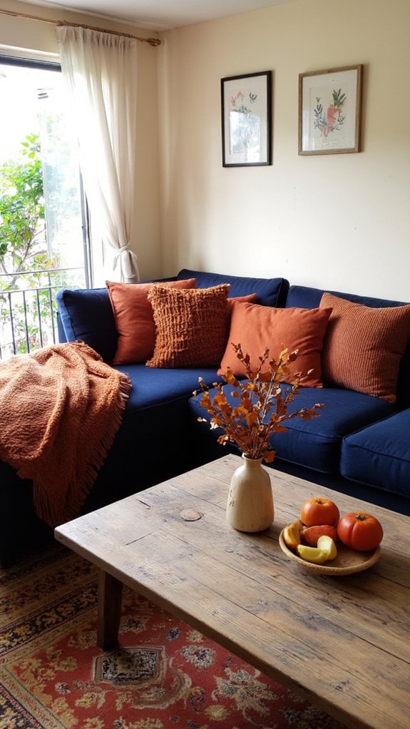 cozy rust color accents