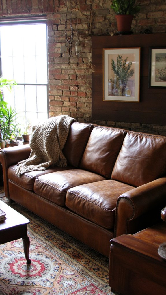 cozy rustic distressed leather
