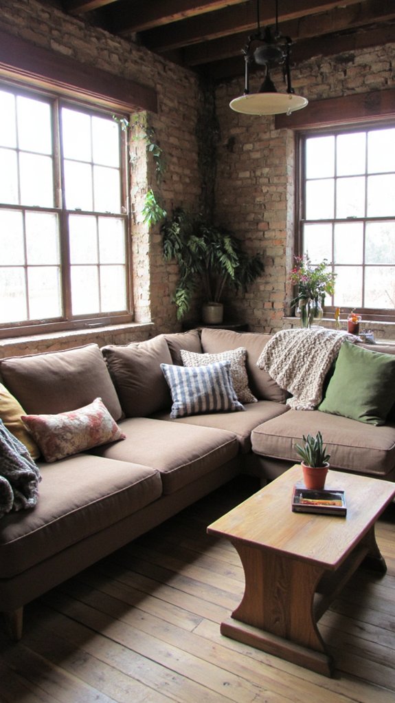 cozy rustic farmhouse sofa