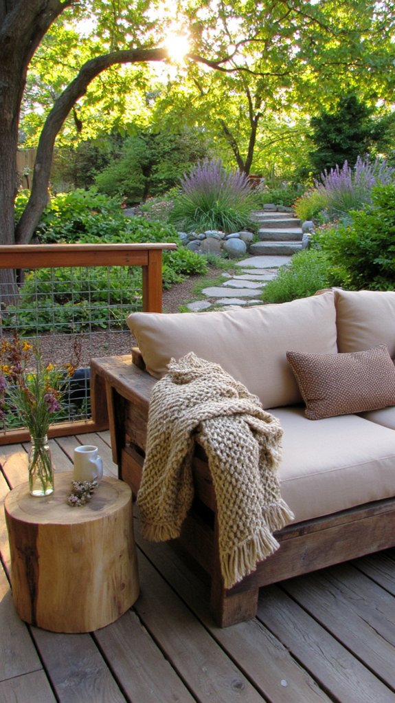 cozy rustic outdoor sofa