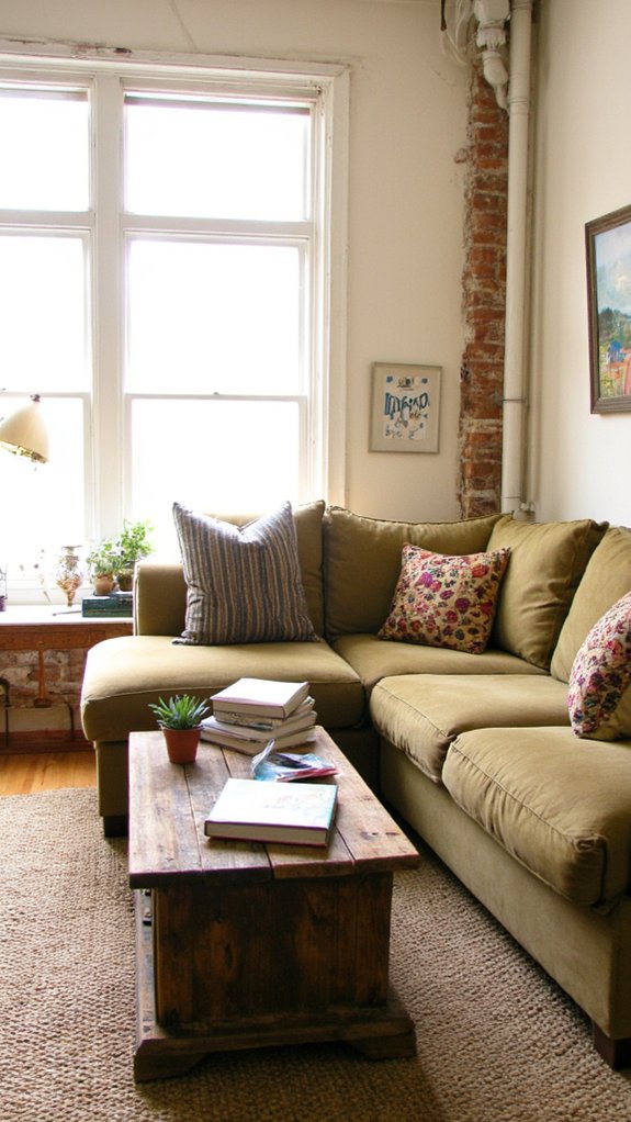 cozy rustic upholstered sectional