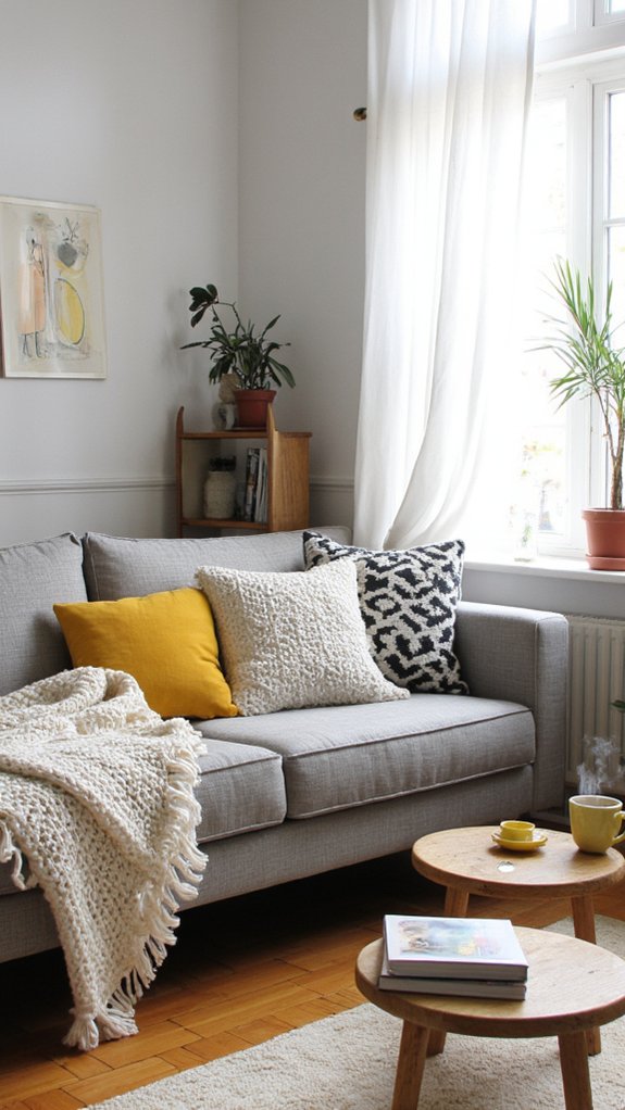 cozy scandi inspired living room