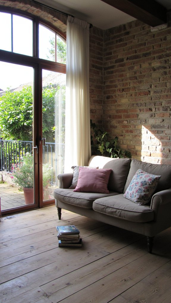 cozy sofa near windows