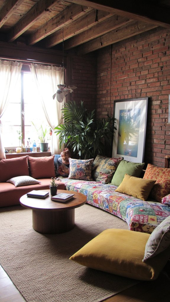 cozy sunken conversation area