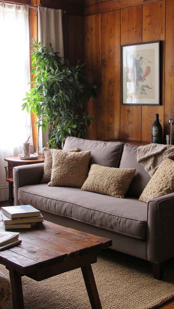 cozy taupe sofa charm