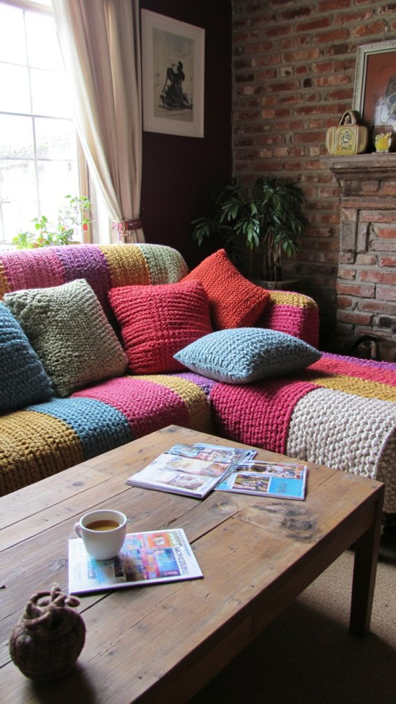 cozy textured knitted pillows