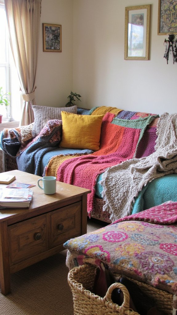 cozy throw blanket draping