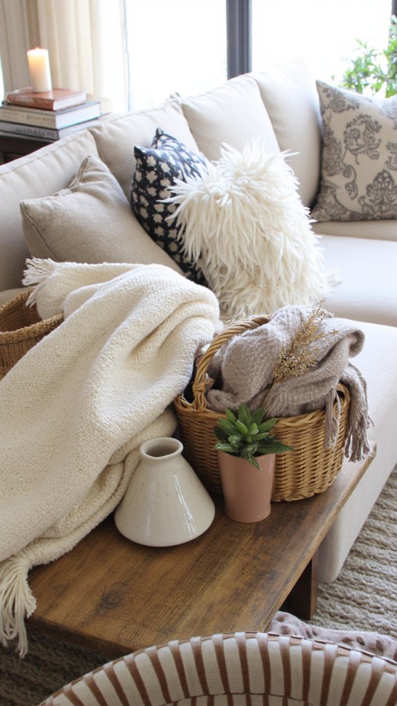 cozy throw enhances decor
