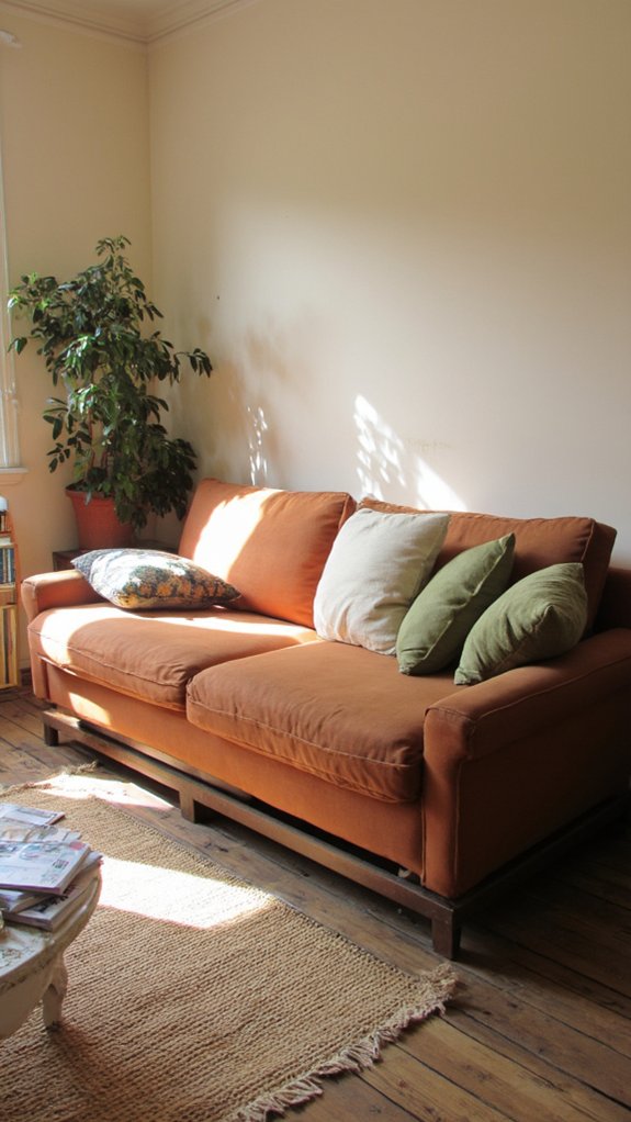 cozy versatile cinnamon sofa