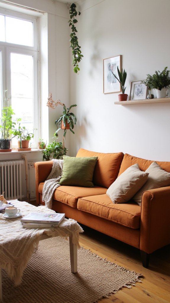 cozy warm earthy sofa