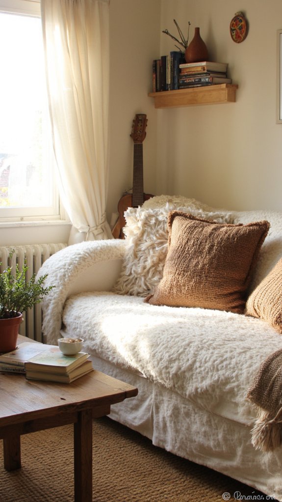 cozy white sofa nook