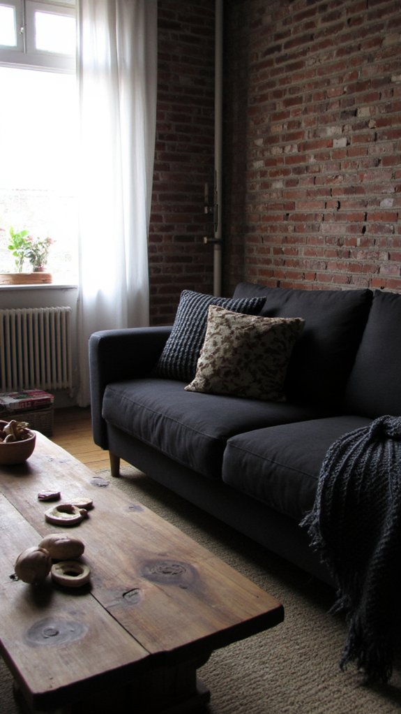 cozy wooden accents enhance warmth