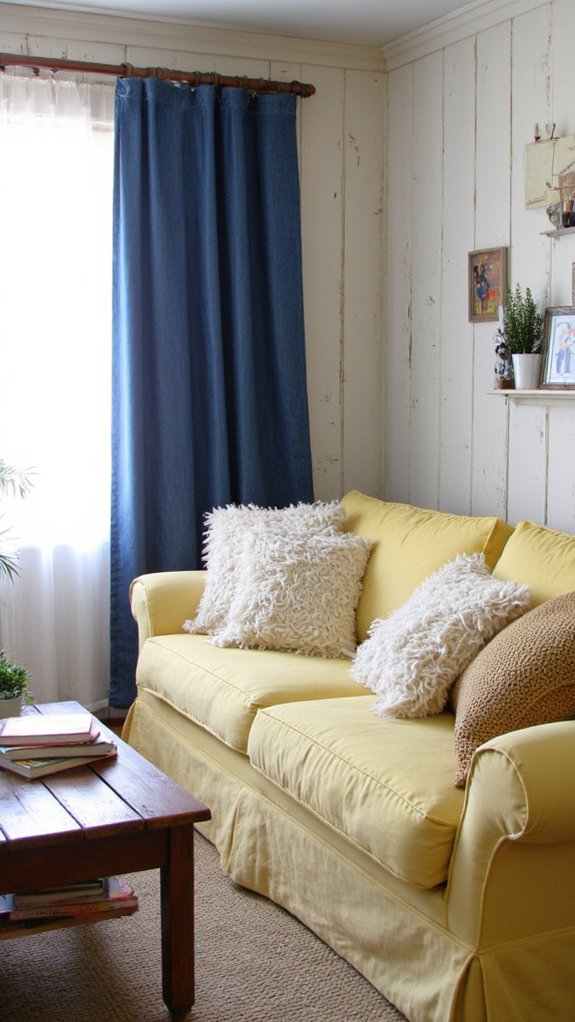 cozy yellow and denim