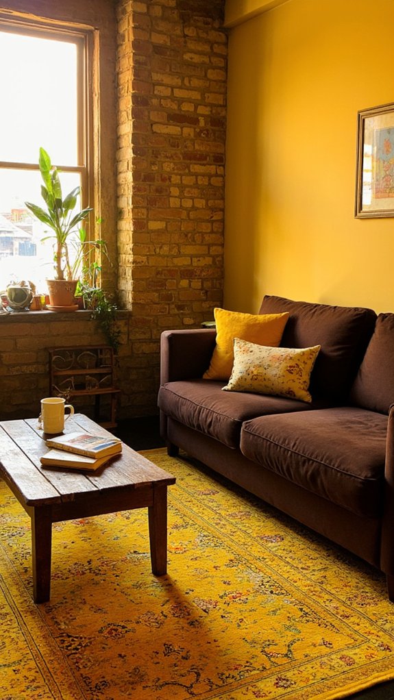 cozy yellow area rug