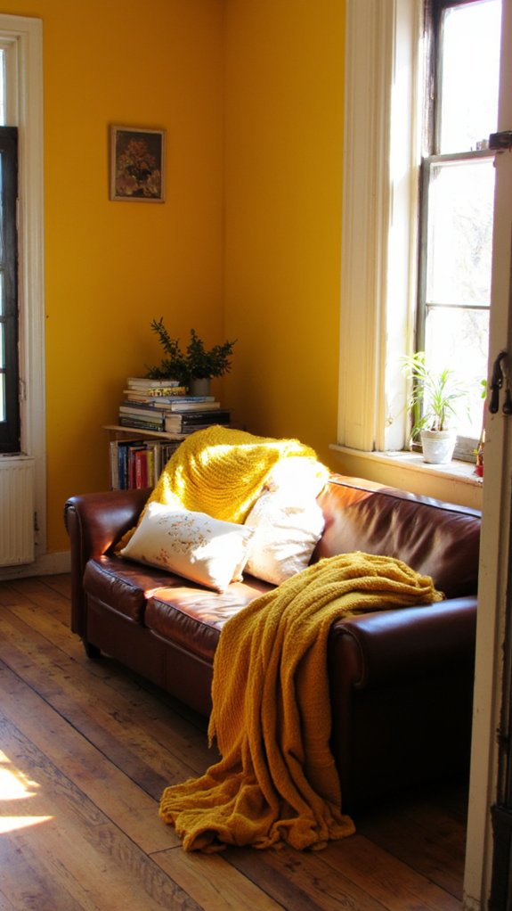 cozy yellow throw blanket