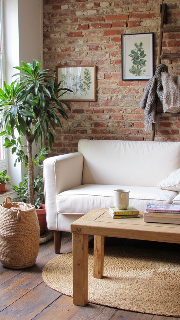 cream sofa with nature