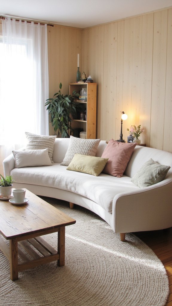 curved sofa creates harmony