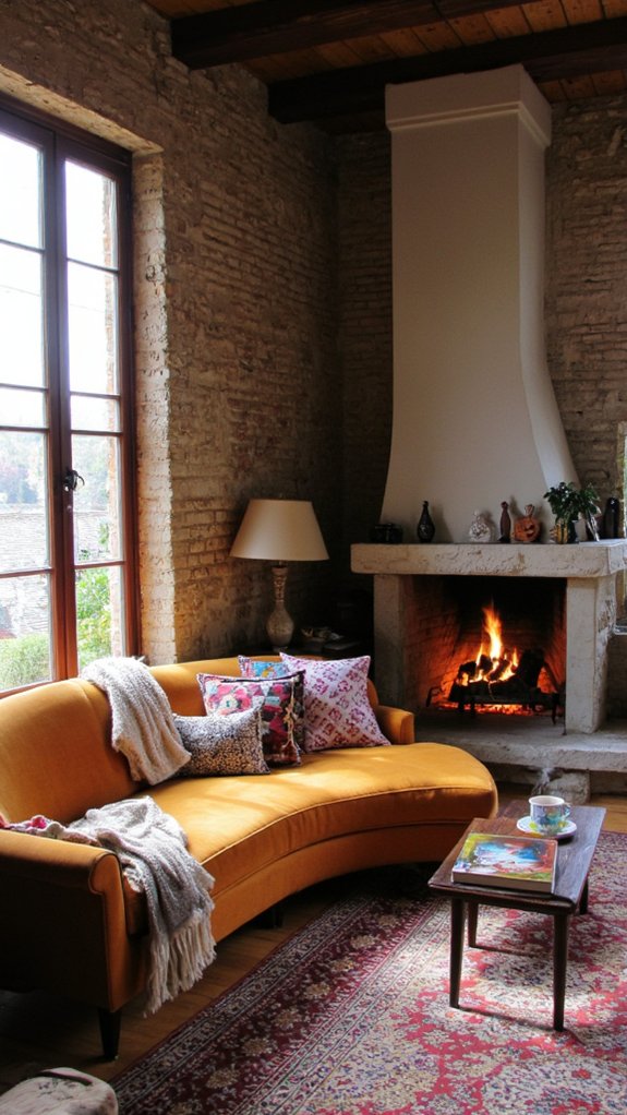 curved sofa invites conversation