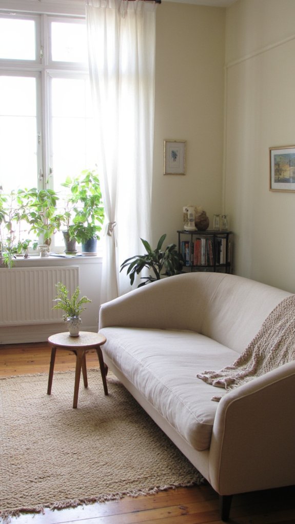 curved sofa invites relaxation