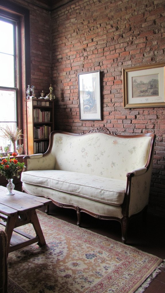 curved vintage sofa elegance