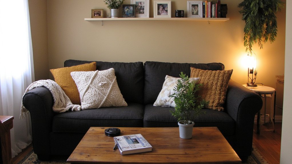 dark grey sofa decor