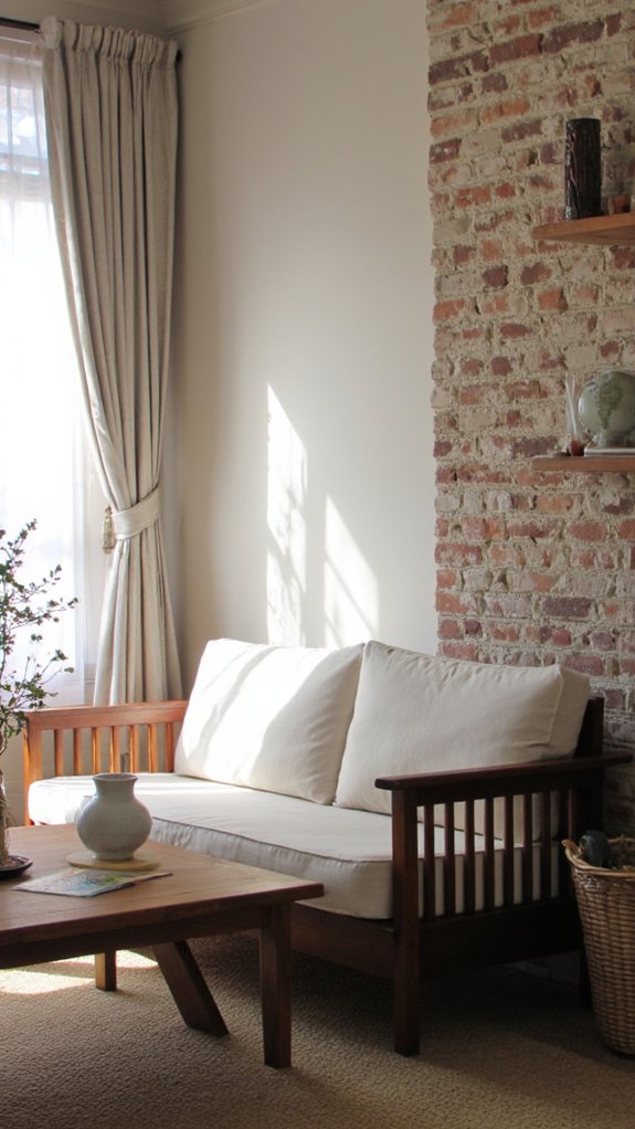 dark wood light cushions